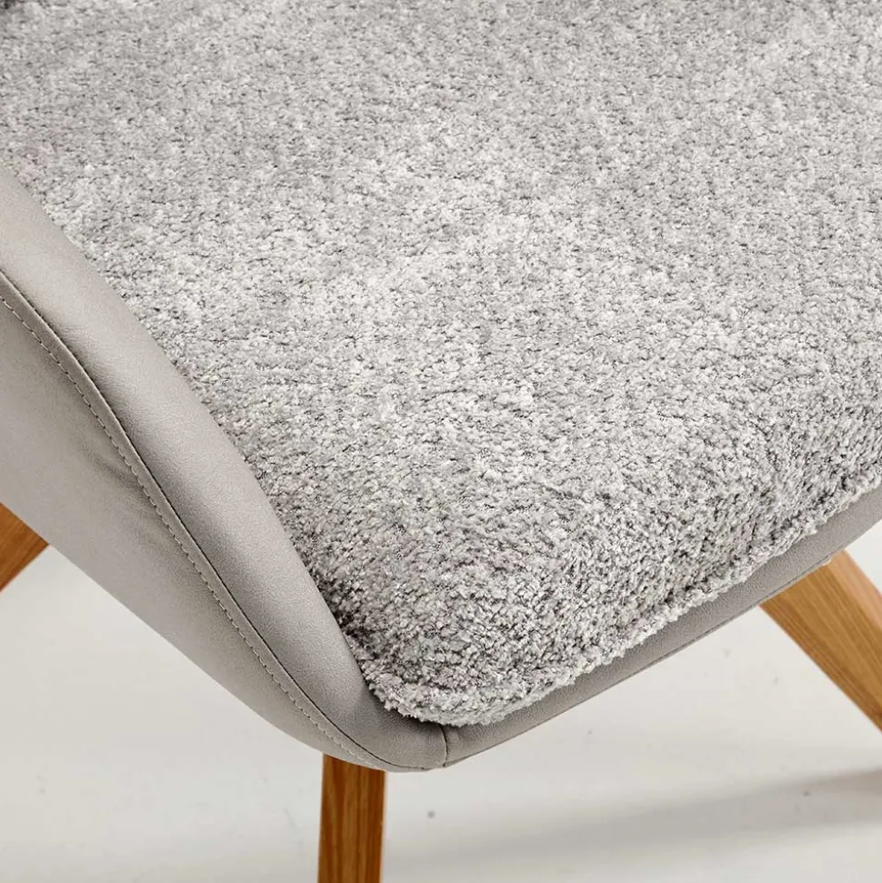 Moderner Armlehnenstuhl in Grau - Lyra (2er Set)