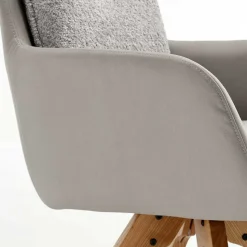 Moderner Armlehnenstuhl in Grau - Lyra (2er Set)