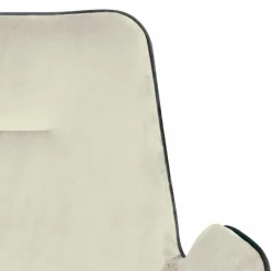 Moderner Armlehnenstuhl in Creme Samtstoff - Trocios