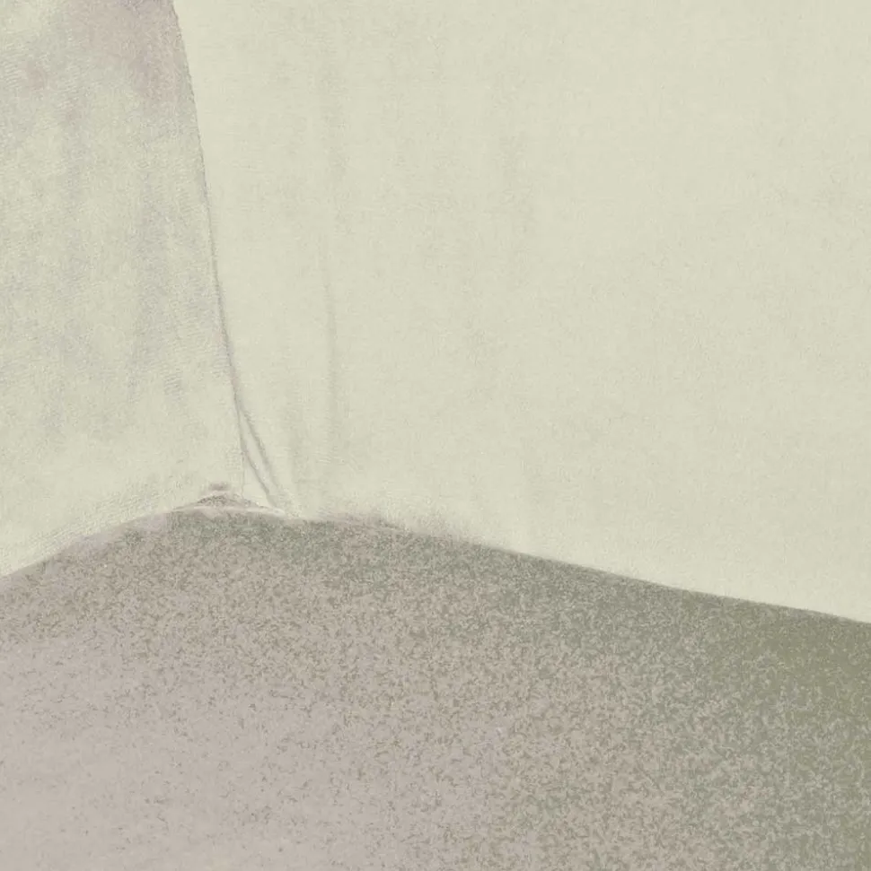 Moderner Armlehnenstuhl in Creme Samtstoff - Trocios