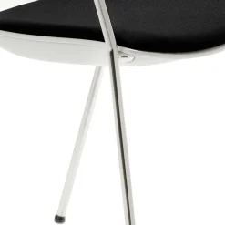 Moderner Armlehnstuhl in Weiß & Schwarz & Chrom - Plataya