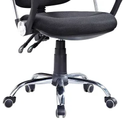 Moderner Büro Drehstuhl in Schwarz Chrom - Philadela