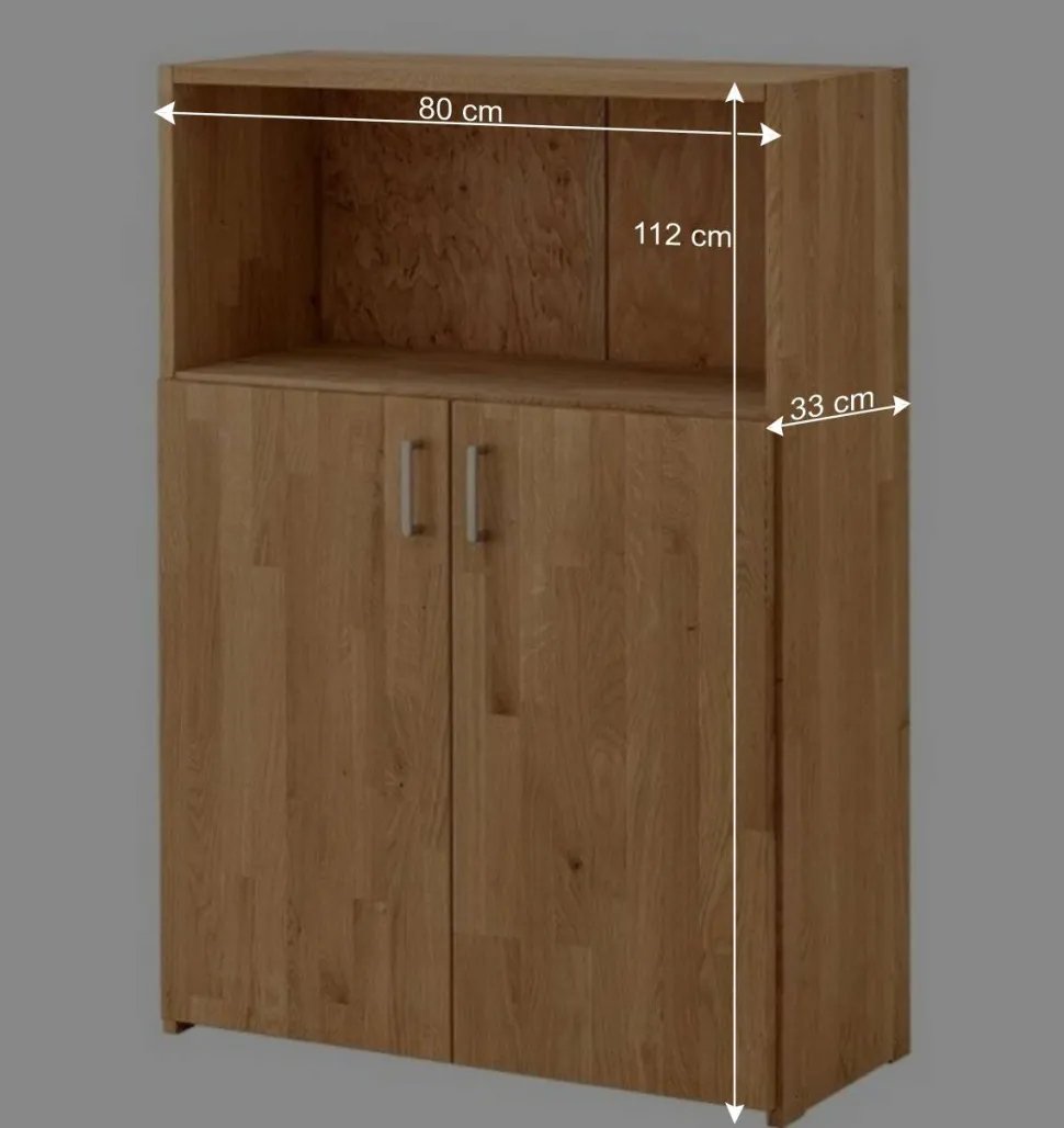 Moderner Büroschrank aus Wildeiche Massivholz - Rosenna