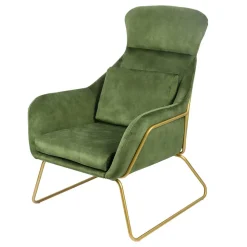 Moderner Einzelsessel in Grün & Messing - Vetro