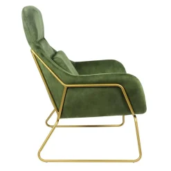 Moderner Einzelsessel in Grün & Messing - Vetro