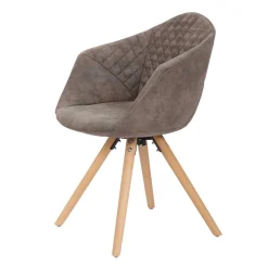 Moderner Esstisch Sessel in Taupe - Gozos (2er Set)