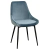 Moderner Esstischstuhl in Blau Samt - Elisa (2er Set)