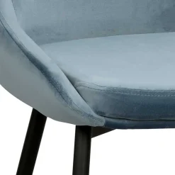 Moderner Esstischstuhl in Blau Samt - Elisa (2er Set)