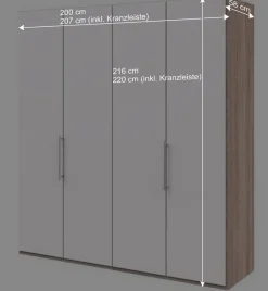 Moderner Falttürenschrank mit Metallgriffen - Vaclyn