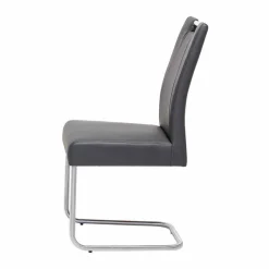 Moderner Freischwinger Rumona in Kunstleder und Edelstahl (2er Set)