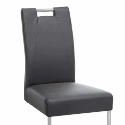 Moderner Freischwinger Rumona in Kunstleder und Edelstahl (2er Set)