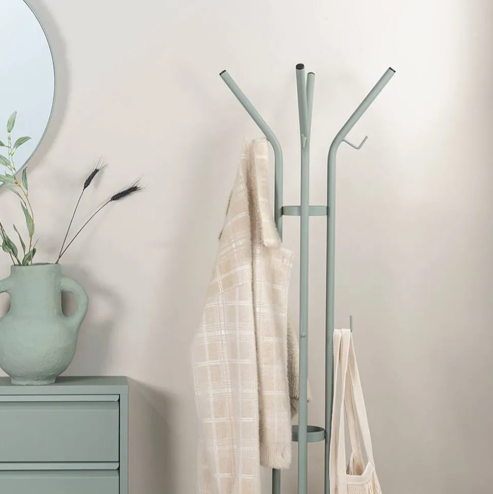 Moderner Garderobenständer in Graugrün - Leana