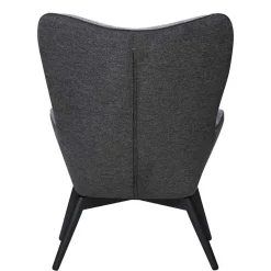 Moderner Kaminsessel in Dunkelgrau Stoff - Bataia