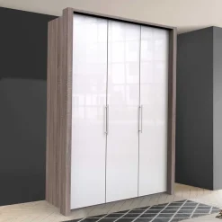 Moderner Kleiderschrank in Weiß Glas - Empresian