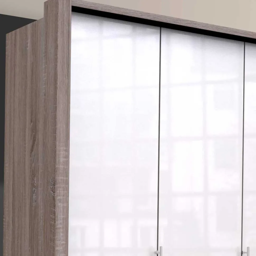 Moderner Kleiderschrank in Weiß Glas - Empresian