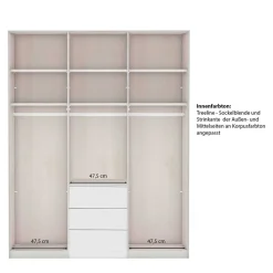 Moderner Kleiderschrank in Hellgrau - Ridonna