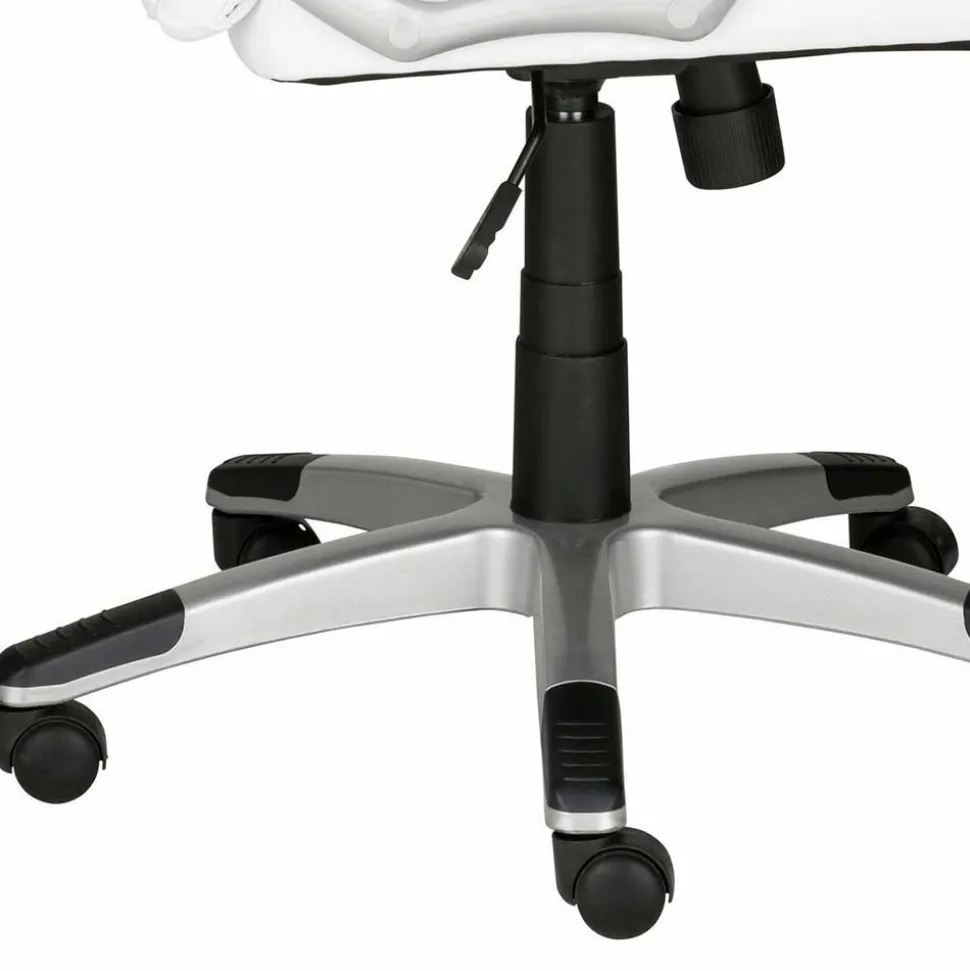 Moderner Kunstleder Chefsessel in Weiß & Chrom - Shiraz