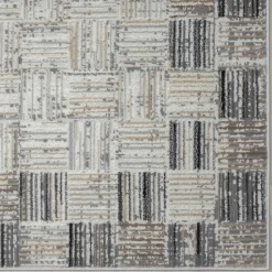 Moderner Kurzflor Teppich mit geketteltem Rand - Bihar