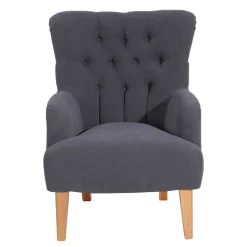 Moderner Ohrensessel in Anthrazit Velours - Barma