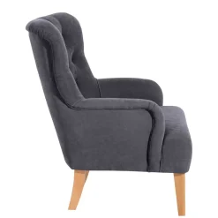 Moderner Ohrensessel in Anthrazit Velours - Barma