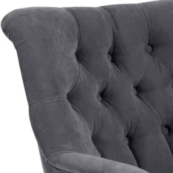 Moderner Ohrensessel in Anthrazit Velours - Barma