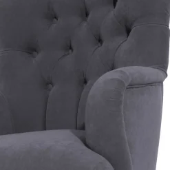 Moderner Ohrensessel in Anthrazit Velours - Barma