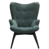 Moderner Ohrensessel in Dunkelgrün - Diamora