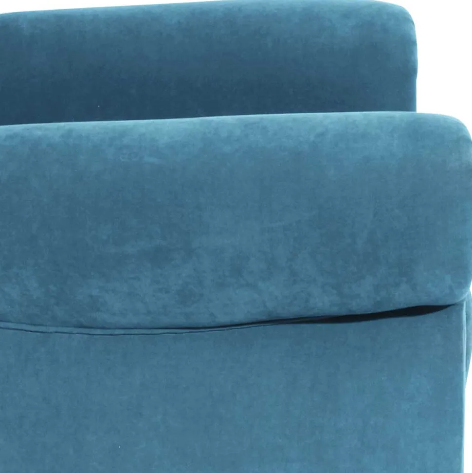 Moderner Ohrensessel in Petrol Velours - Lewis