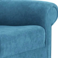 Moderner Ohrensessel in Petrol Velours - Lewis