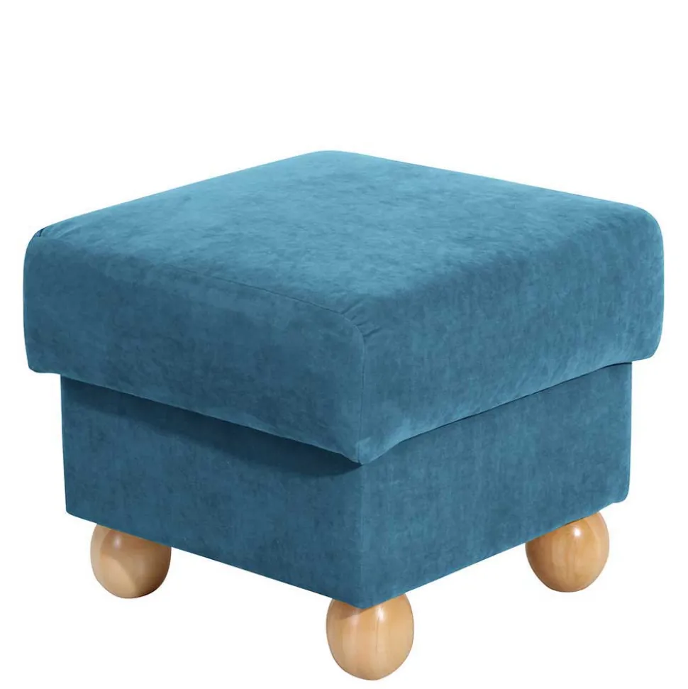 Moderner Ohrensessel in Petrol Velours - Lewis