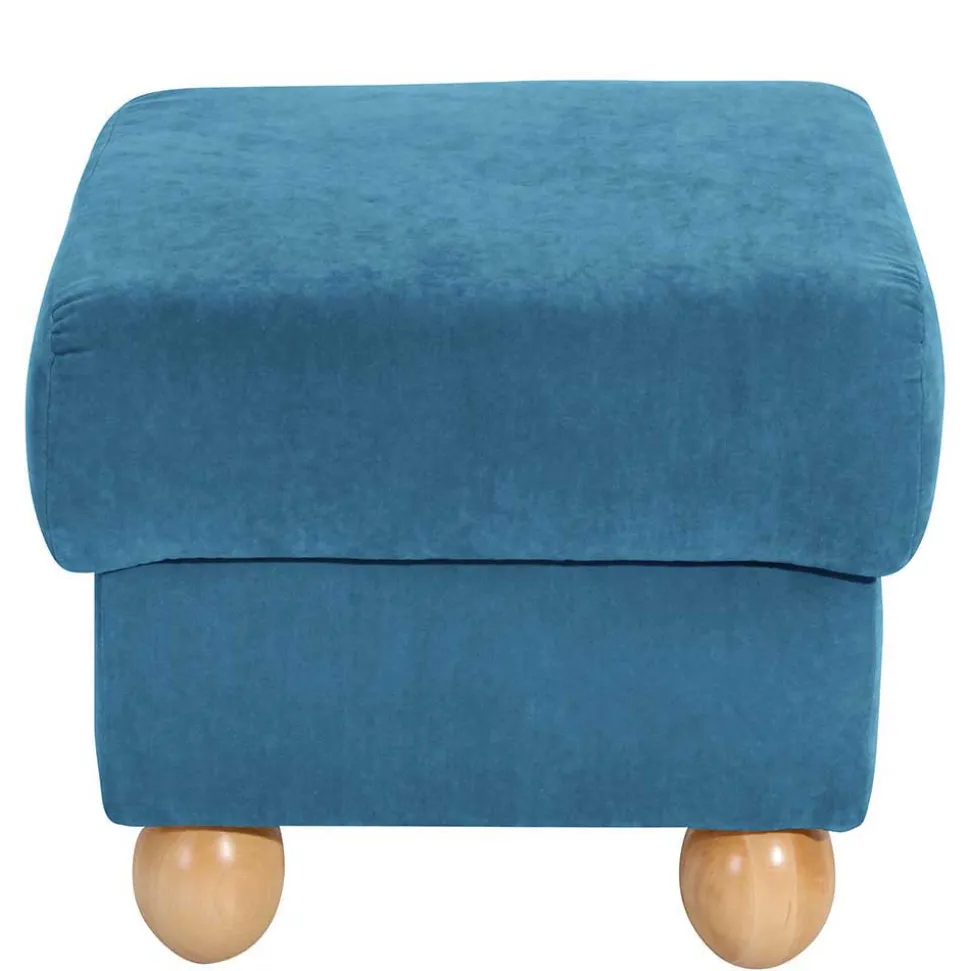 Moderner Ohrensessel in Petrol Velours - Lewis