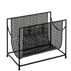Moderner Retro Zeitungsständer in Schwarz - Konrad