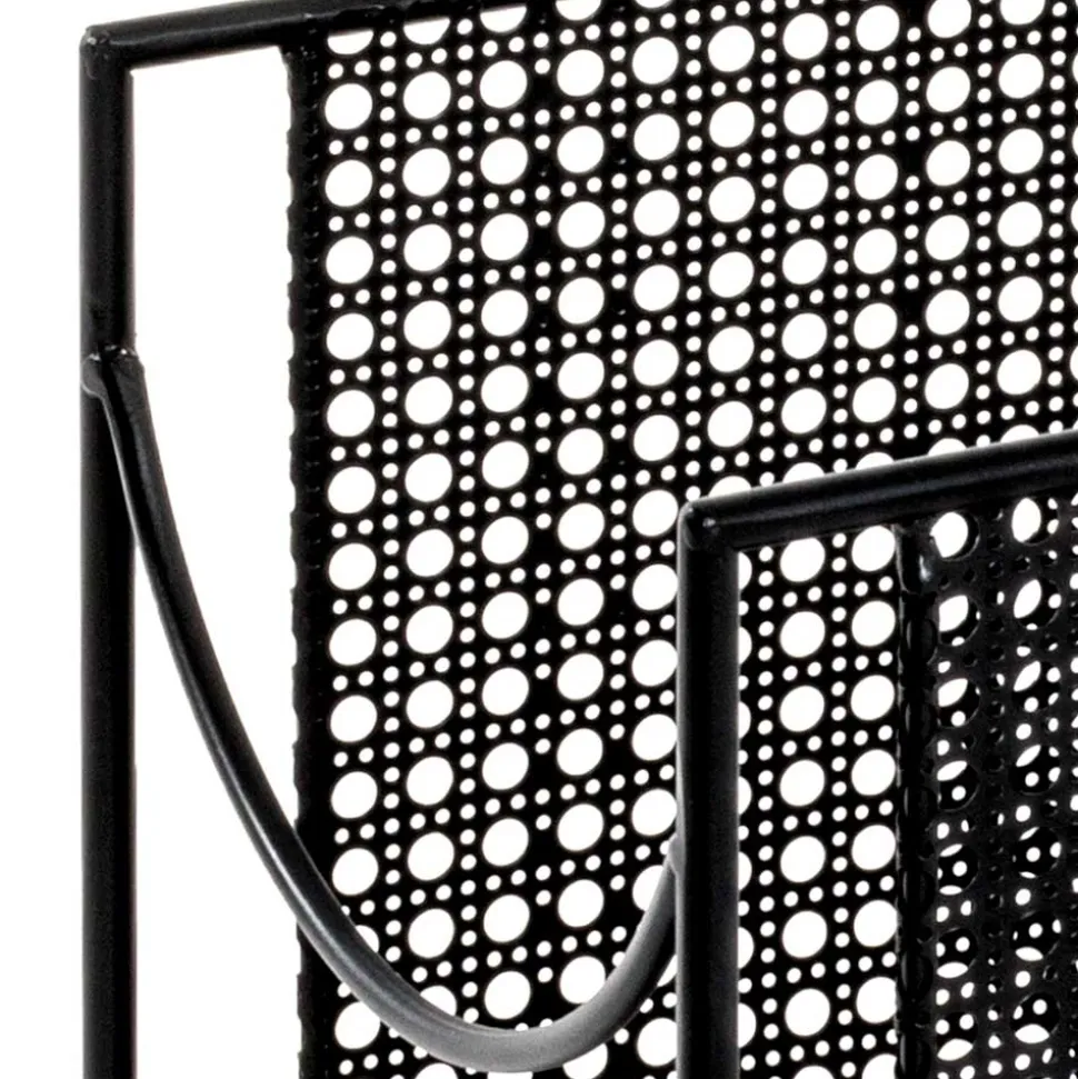 Moderner Retro Zeitungsständer in Schwarz - Konrad