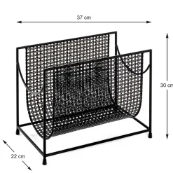 Moderner Retro Zeitungsständer in Schwarz - Konrad