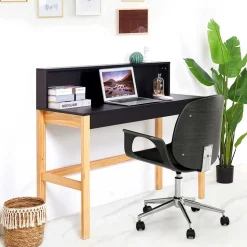 Moderner Schreibtisch mit Aufsatz - zweifarbig - Ynes