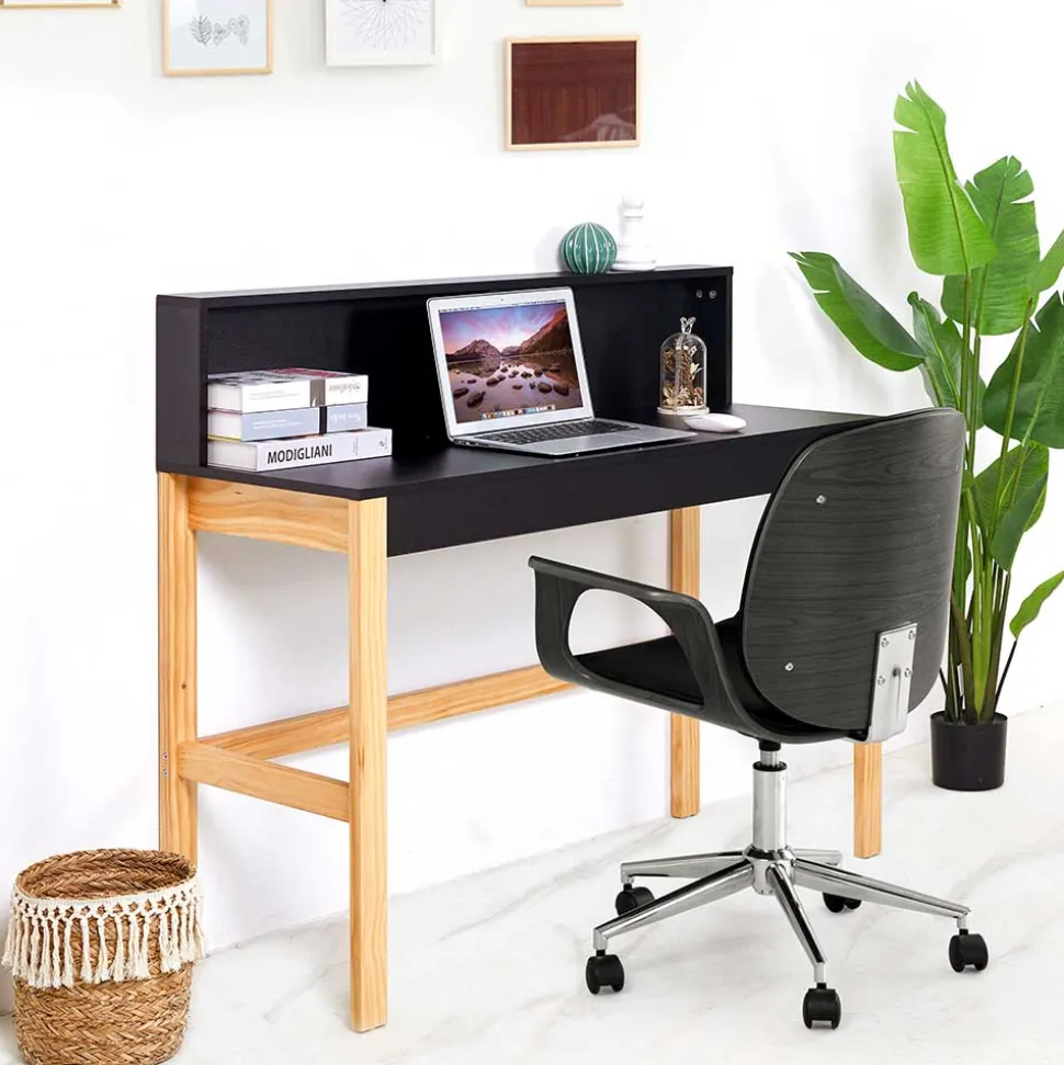 Moderner Schreibtisch mit Aufsatz - zweifarbig - Ynes