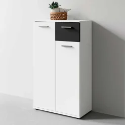 Moderner Schuhschrank in Weiß mit Schwarz - Massa