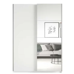 Moderner Schwebetürenschrank in Weiß - Juleste