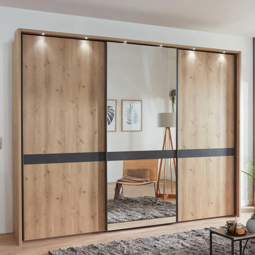 Moderner Schwebetürenschrank mit Spiegel - Ulapos