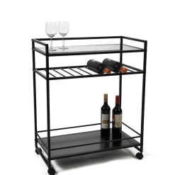 Moderner Servierwagen mit Glasablage - Sangora