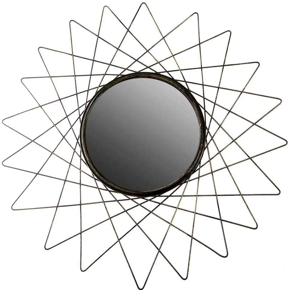 Moderner Spiegel in Altgold Metallrahmen - Emrany