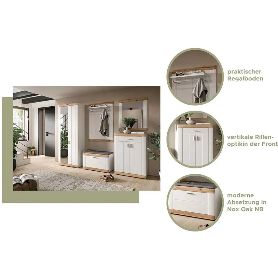 Moderner Spiegel in Weiß & Wildeiche - Hihat