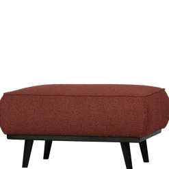 Moderner Stoffhocker Boucle in Rotbraun - Anizia