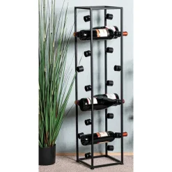 Moderner Weinflaschen Halter in Schwarz - Esman