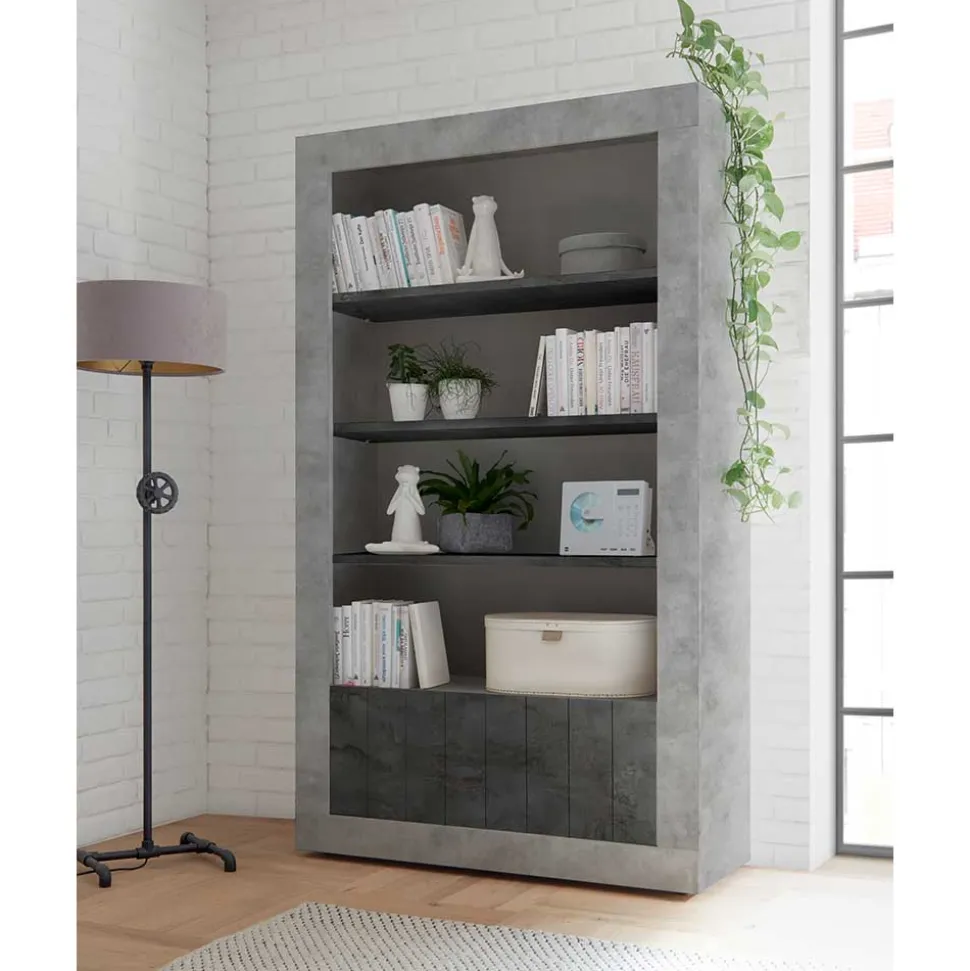 Modernes Bücherregal in Grau zweifarbig - Bari