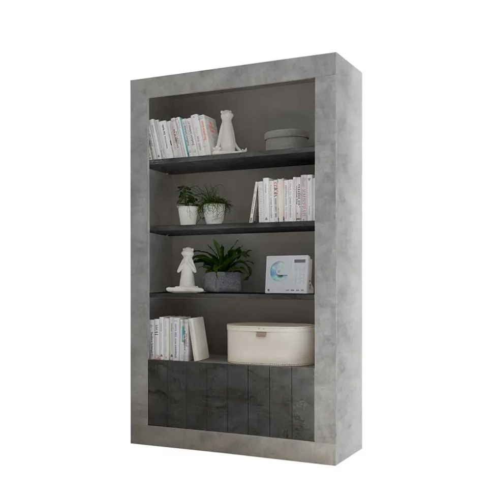 Modernes Bücherregal in Grau zweifarbig - Bari