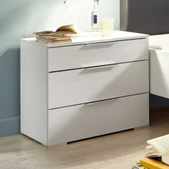 Modernes Bett in Weiß mit Dunkelgrau - Oledra