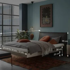 Modernes Bett mit Kunstlederkopfteil - Optica