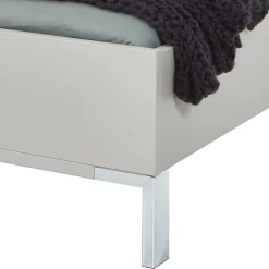 Modernes Designbett in hellem Grau - Nucina