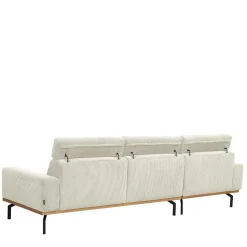 Modernes Ecksofa in Creme Cordbezug - Caldizza